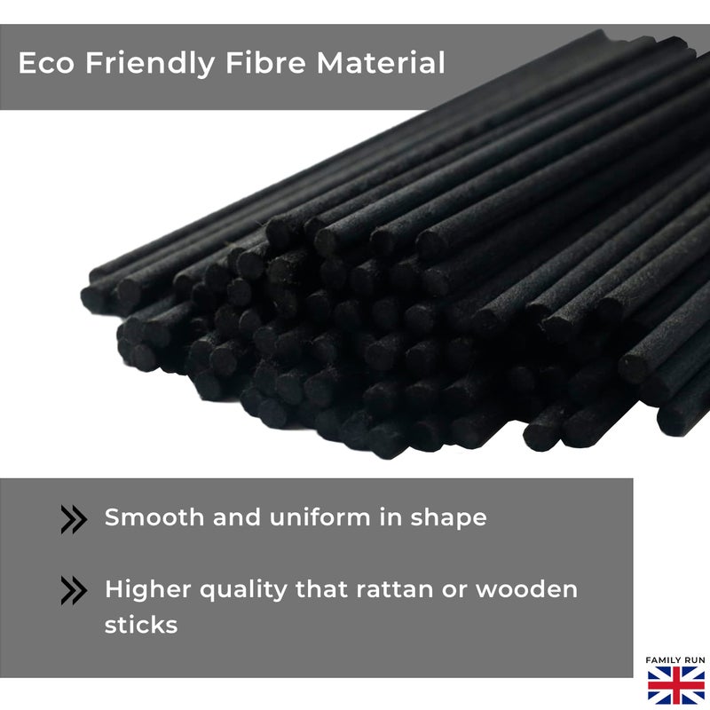 Ziffs HomeÂ® 120pcs Black Fibre Reed Diffuser Sticks - 20cm/7.87in x 4mm/0.16in - Thick Reeds Sticks - Fibre Reeds for Diffusers - Image 4